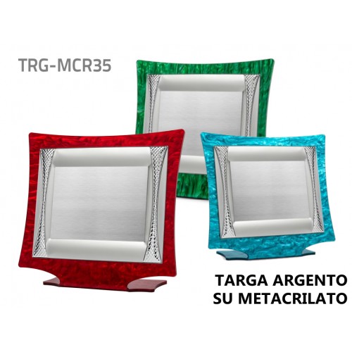 Porta targa metacrilato con targa silverplated